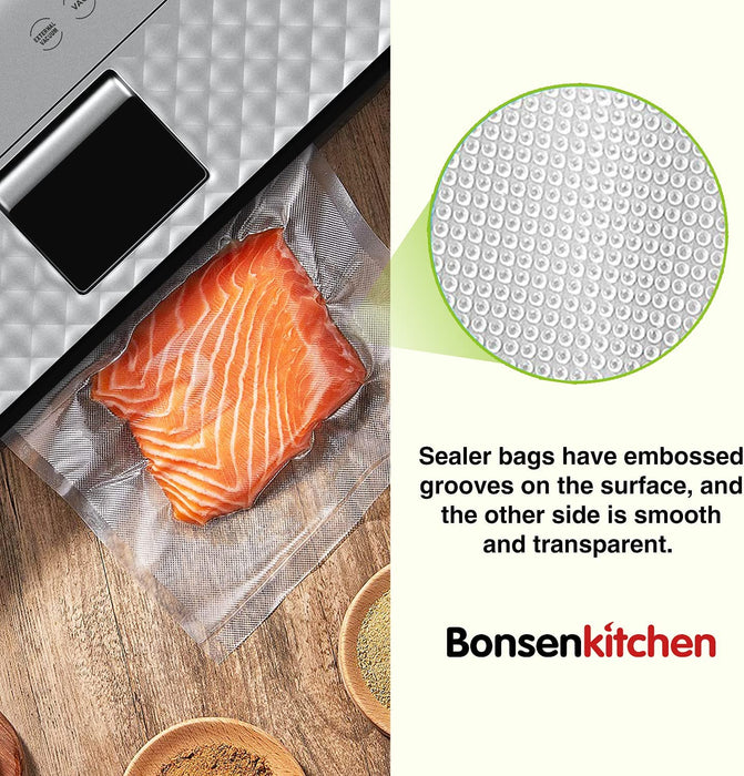 Profi Vakuumbeutel, 100 Beutel 16x23cm Vakuumierbeutel für alle Vakuumierer & Lebensmittel Vakuumiergerät, BPA-frei Kochfest und Sous Vide