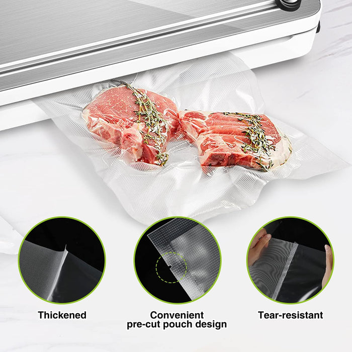 Profi Vakuumbeutel, 100 Beutel 16x23cm Vakuumierbeutel für alle Vakuumierer & Lebensmittel Vakuumiergerät, BPA-frei Kochfest und Sous Vide