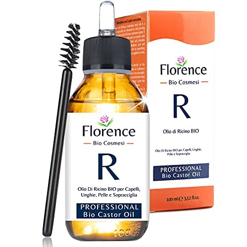 RIZINUSÖL BIO |Große 100ml| 100% Rein Kaltgepresst. Für Wimpern/Augenbrauen/Haare/Gesicht/Körper/Bart/Nägel. Vegan Cruelty Free Castor Oil