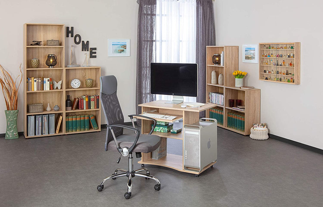 Regal Bücherregal mit 3 Fächern Standregal Holzregal in Sonoma-Eiche Nachbildung, Natur, 60 x 30 x 110 cm