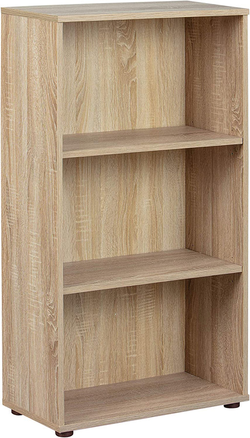 Regal Bücherregal mit 3 Fächern Standregal Holzregal in Sonoma-Eiche Nachbildung, Natur, 60 x 30 x 110 cm