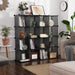 Regalsystem, Schuhregal, 15 Würfel, DIY Würfelregal, stapelbar, Steckregal aus PP-Kunststoff, Garderobe, Raumteiler, für Schlafzimmer, Büro, grau