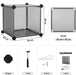 Regalsystem, Schuhregal, 15 Würfel, DIY Würfelregal, stapelbar, Steckregal aus PP-Kunststoff, Garderobe, Raumteiler, für Schlafzimmer, Büro, grau