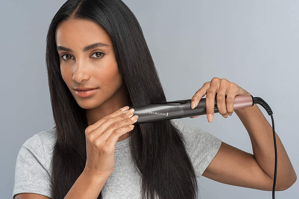Remington Glätteisen & Lockenstab - Curl&Straight Confidence 2in1 Multistyler [Upgrade] (geschwungene Stylingplatten zum Glätten, Locken & Wellen)