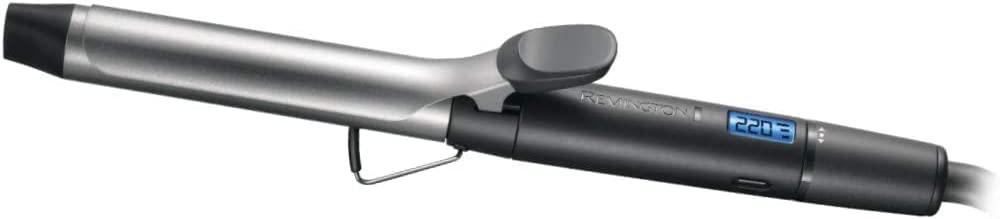 Remington Lockenstab [25mm] Pro Soft Curl Digital (4-facher Schutz, antistatische Keramik-Turmalin-Beschichtung) -LCD-Display 130-220°C, mit Klemme