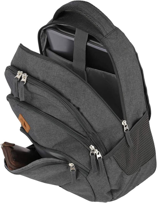 Rucksack Handgepäck mit Laptop Fach 15,6 Zoll, Gepäck Serie BASICS Daypack Melange: Modischer Rucksack in Melange Optik, 45 cm, 22 Liter, anthrazit (grau)