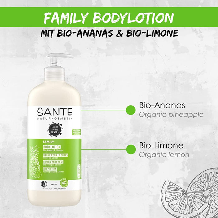 Naturkosmetik Feuchtigkeitsspendende Körperpflege gegen trockene Haut, Körpercreme für geschmeidige Haut, Mit Bio-Ananas und Limone in Vorteilsgröße