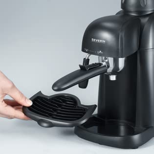 SEVERIN Espressomaschine, kleine Kaffeemaschine für bis zu 4 Tassen Espresso, Kaffeemaschine mit Milchschäumer für Kaffee-Milch-Spezialitäten