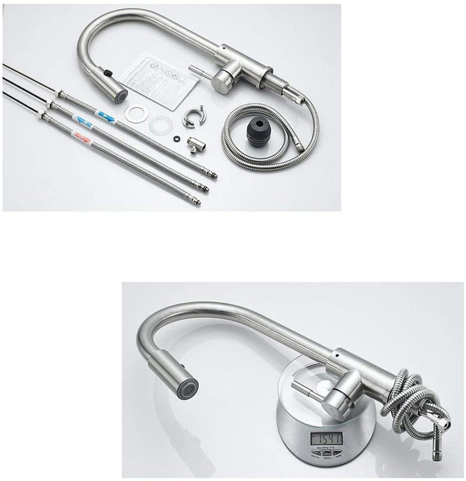 Niederdruck Küchearmatur Spültischarmatur Wasserhahn 360° Schwenkbar Küche Armatur Mischbatterie für Küche Spüle Küche Armatur Chrom 