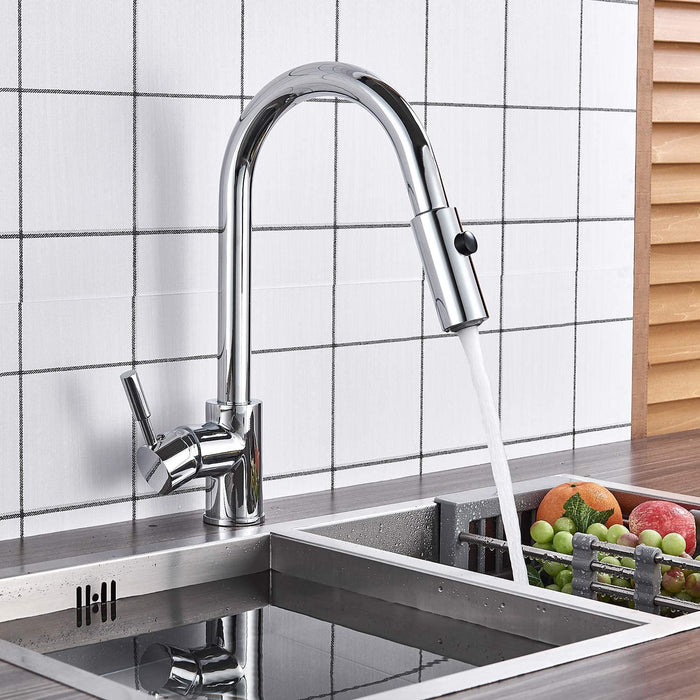 Niederdruck Küchearmatur Spültischarmatur Wasserhahn 360° Schwenkbar Küche Armatur Mischbatterie für Küche Spüle Küche Armatur Chrom 