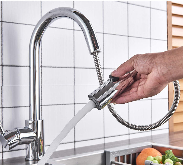 Niederdruck Küchearmatur Spültischarmatur Wasserhahn 360° Schwenkbar Küche Armatur Mischbatterie für Küche Spüle Küche Armatur Chrom 