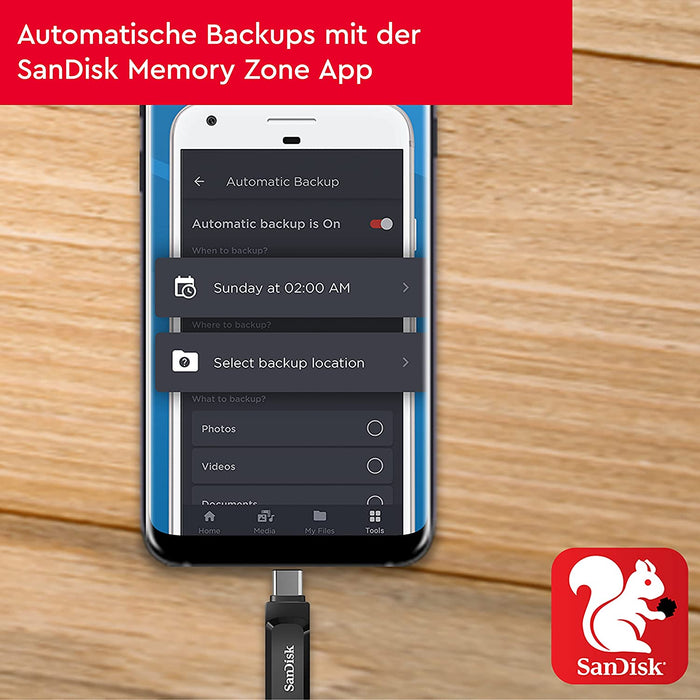 SanDisk Ultra 64GB Dual Drive Go USB Type C Flash-Laufwerk, Schwarz, 1er Pack