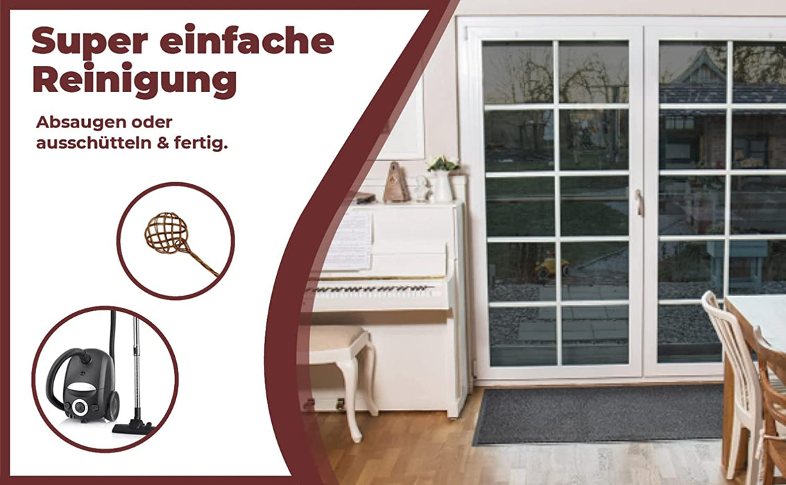 Schmutzfangmatte Fußmatte mit äußerst starker Schmutz und Feuchtigkeitsaufnahme - Sauberlaufmatte in dunkel grau - anthrazit - schwarz 40 x 60 cm