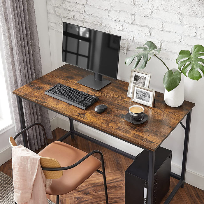 Schreibtisch, Computertisch, schmaler Bürotisch, 120 x 60 x 75 cm, Arbeitszimmer, Homeoffice, Büro, einfacher Aufbau, Stahl, Industrie-Design