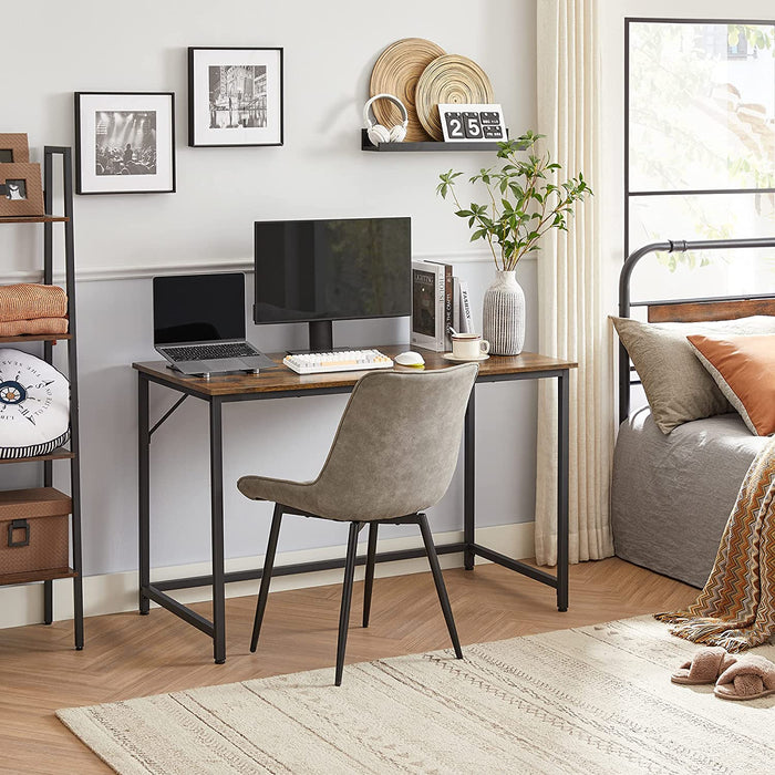 Schreibtisch, Computertisch, schmaler Bürotisch, 120 x 60 x 75 cm, Arbeitszimmer, Homeoffice, Büro, einfacher Aufbau, Stahl, Industrie-Design