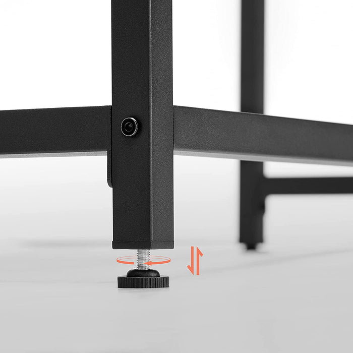 Schreibtisch, Computertisch, schmaler Bürotisch, 120 x 60 x 75 cm, Arbeitszimmer, Homeoffice, Büro, einfacher Aufbau, Stahl, Industrie-Design, Greige
