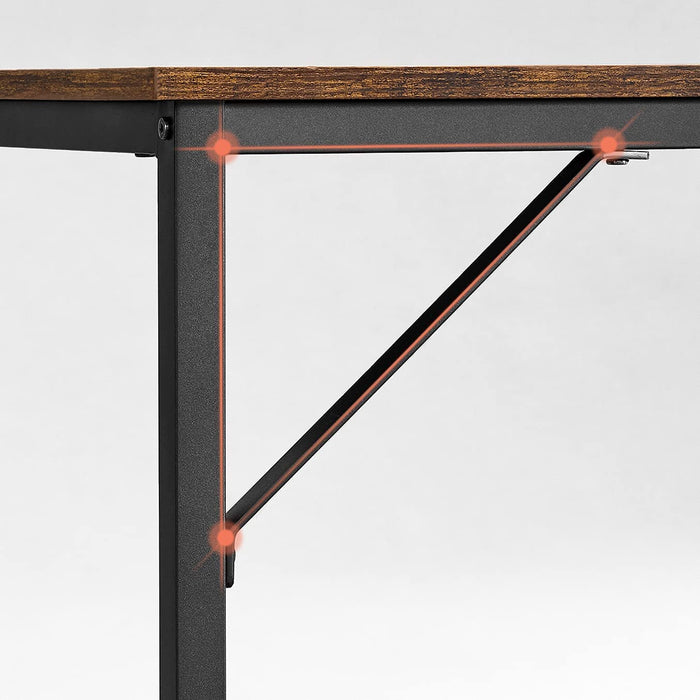Schreibtisch, Computertisch, schmaler Bürotisch, 120 x 60 x 75 cm, Arbeitszimmer, Homeoffice, Büro, einfacher Aufbau, Stahl, Industrie-Design