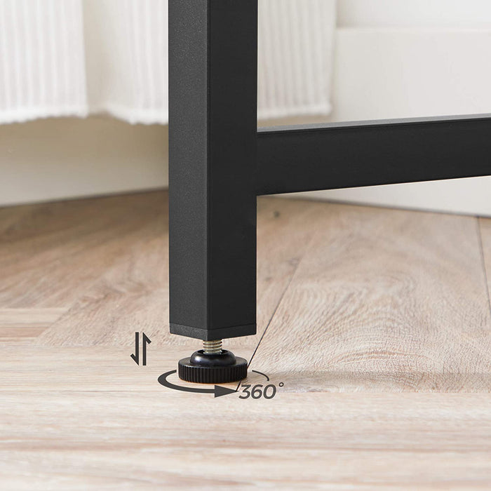 Schreibtisch, Computertisch, schmaler Bürotisch, 100 x 50 x 75 cm, Arbeitszimmer, Homeoffice, Büro, einfacher Aufbau, Metall, Industrie-Design