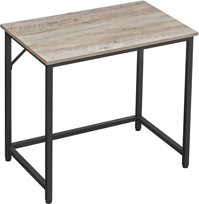 Schreibtisch, Computertisch, schmaler Bürotisch, 80 x 50 x 75 cm, Arbeitszimmer, Homeoffice, Büro, einfacher Aufbau, Stahl, Industrie-Design, Greige