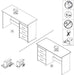 Schreibtisch mit Schubladen in Beton Optik, Weiß - Praktischer Bürotisch Computertisch mit großer Arbeitsfläche - 120 x 76 x 50 cm
