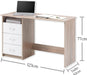  Schreibtisch mit Schubladen in Eiche Sonoma Optik, Weiß - Praktischer Bürotisch Computertisch mit großer Arbeitsfläche - 120 x 76 x 50 cm 