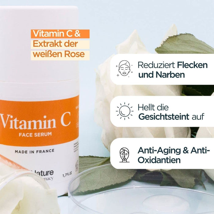 Serum Vitamin C für Gesicht Empfindliche Haut Naturkosmetik | 99% Inhaltsstoffen Natürlichen Ursprungs | Pigmentflecken Entferner Gesicht