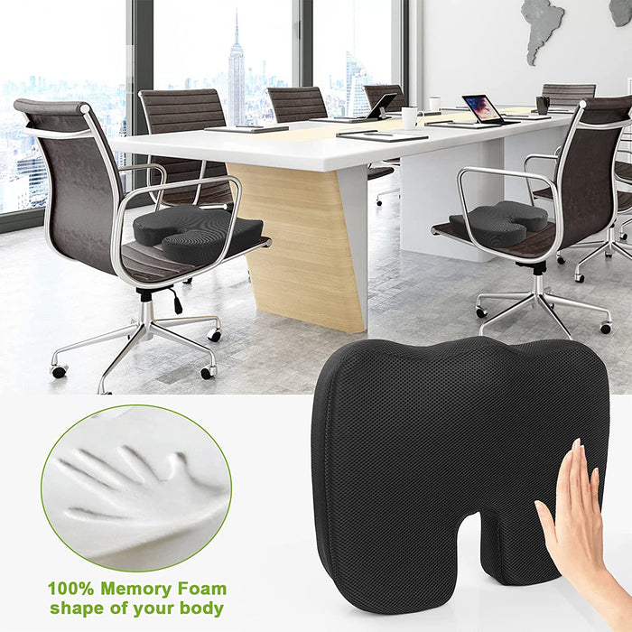 Sitzkissen mit Gel Bürostuhl: Memory Foam Stuhlkissen Sitzkissen Orthopädisch Ergonomisches Cushion mit Gel-Schicht Stuhlkissen Rückenschmerzen reduzieren
