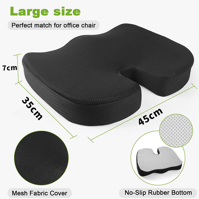 Sitzkissen mit Gel Bürostuhl: Memory Foam Stuhlkissen Sitzkissen Orthopädisch Ergonomisches Cushion mit Gel-Schicht Stuhlkissen Rückenschmerzen reduzieren