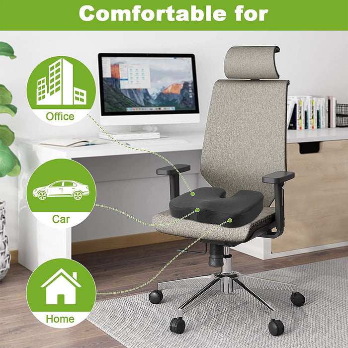 Sitzkissen mit Gel Bürostuhl: Memory Foam Stuhlkissen Sitzkissen Orthopädisch Ergonomisches Cushion mit Gel-Schicht Stuhlkissen Rückenschmerzen reduzieren
