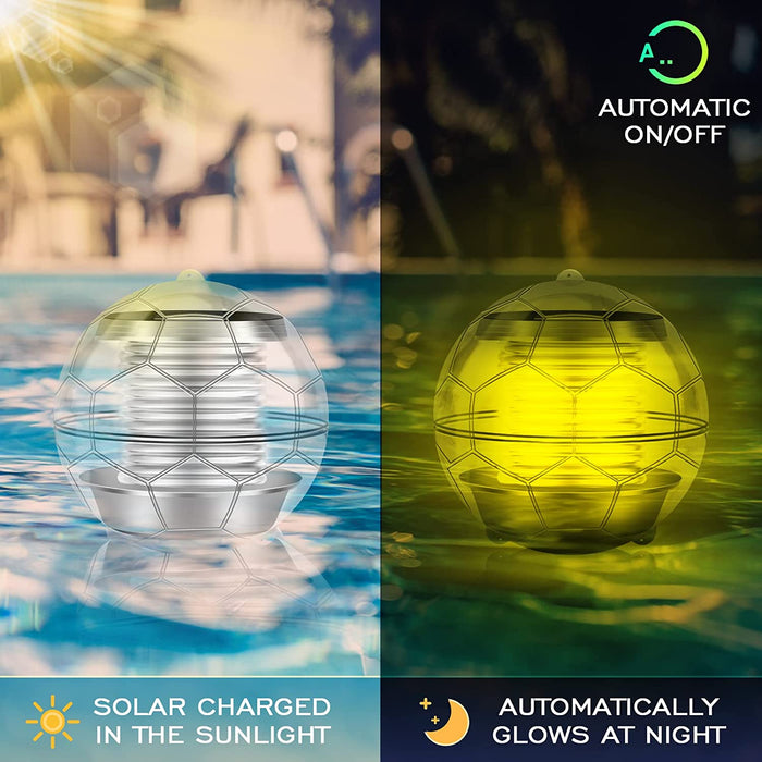 Solar Pool Licht Poolbeleuchtung Solar Wasser Schwimmende Lampen Solar Schwimmkugel Wasserdicht Teichbeleuchtung Farbwechsel für Garten