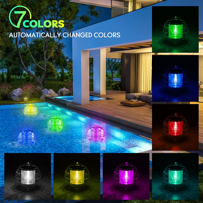 Solar Pool Licht Poolbeleuchtung Solar Wasser Schwimmende Lampen Solar Schwimmkugel Wasserdicht Teichbeleuchtung Farbwechsel für Garten
