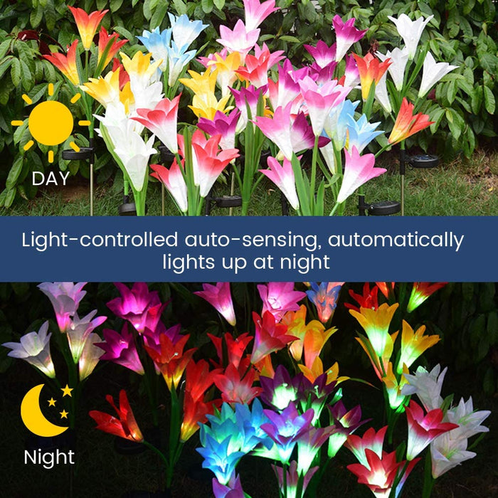 Solarlampen für Außen, 4 Stück Solarleuchten für Außen Garten Deko mit Farbwechsel LED, IP65 Wasserdicht, Solar Gartenleuchte für Rasen, Balkon