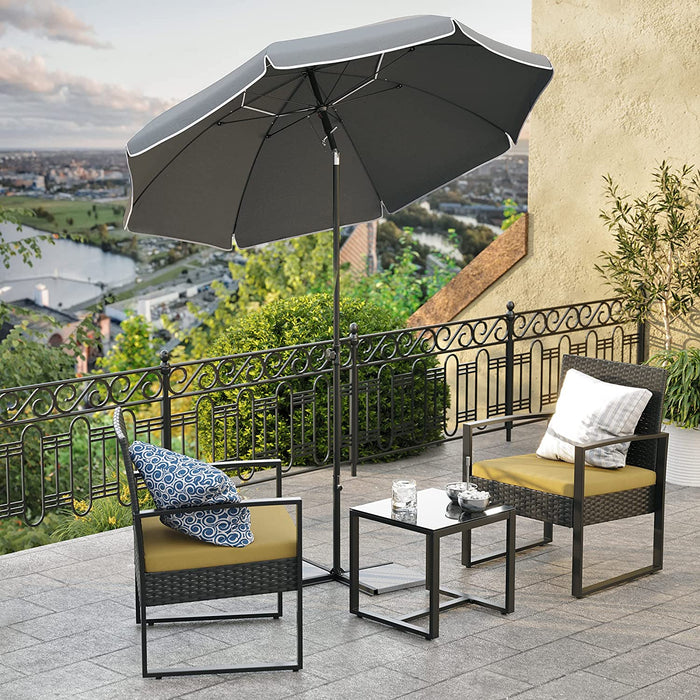 Sonnenschirm für Strand, Ø 160 cm, Gartenschirm, UV-Schutz bis UPF 50+, knickbar, Sonnenschutz, tragbar, Schirmrippen aus Glasfaser, grau