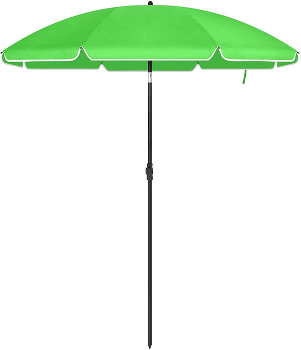Sonnenschirm für Strand, Ø 160 cm, Gartenschirm, UV-Schutz bis UPF 50+, knickbar, Sonnenschutz, tragbar, Schirmrippen aus Glasfaser, grün