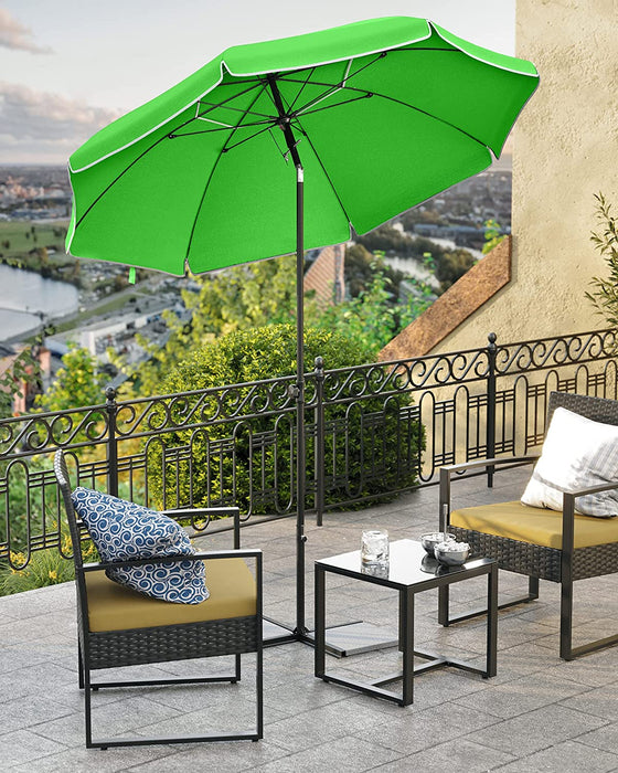 Sonnenschirm für Strand, Ø 160 cm, Gartenschirm, UV-Schutz bis UPF 50+, knickbar, Sonnenschutz, tragbar, Schirmrippen aus Glasfaser, grün