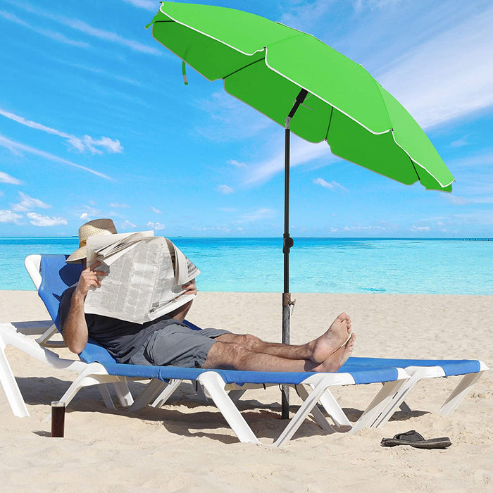 Sonnenschirm für Strand, Ø 160 cm, Gartenschirm, UV-Schutz bis UPF 50+, knickbar, Sonnenschutz, tragbar, Schirmrippen aus Glasfaser, grün