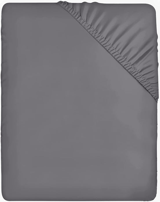 Spannbettlaken 150x200cm - Grau - Gebürstete Mikrofaser Spannbetttuch - 35 cm Tiefe Tasche