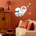 Spiegel Wandaufkleber, 3D Kristall Doppel Liebe Herz Acryl DIY Kunst Wandtattoos Home Wohnzimmer Badezimmer Dekor, 10 Stücke / 2 Satz (Silber)