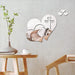 Spiegel Wandaufkleber, 3D Kristall Doppel Liebe Herz Acryl DIY Kunst Wandtattoos Home Wohnzimmer Badezimmer Dekor, 10 Stücke / 2 Satz (Silber)