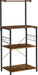 Standregal mit 3 Ablagen, Küchenschrank Organizer, küchenregal stehend, Industrie-Design, für Mikrowelle, Kochutensilien, Gewürze, Töpfe und Pfannen