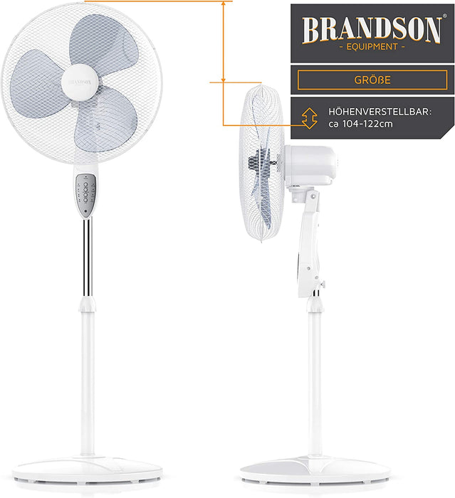 Standventilator mit Fernbedienung - Standlüfter leise - Ventilator höhenverstellbar - mobiler Lüfter - Neigungswinkel verstellbar -