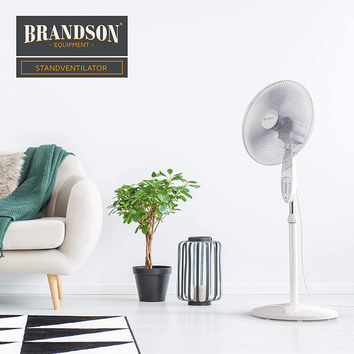 Standventilator mit Fernbedienung - Standlüfter leise - Ventilator höhenverstellbar - mobiler Lüfter - Neigungswinkel verstellbar -