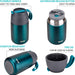 Thermobehälter für Essen 500ml & 700ml Edelstahl Warmhaltebebehälter mit faltbaren Löffel, Speißen, Babynahrung, Suppe, Brei, Obst, Joghurt, Thermo 