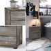 Universal Nachttisch in Driftwood Optik - Moderner Nachtschrank mit drei Schubladen für Ihr Boxspringbett - 46 x 61 x 42 cm