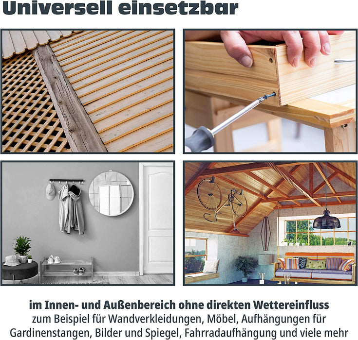 Universal Schrauben Set - 1700-teiliges Schraubenset mit vielen Größen - Pozidriv-Antrieb, Senkkopf, Voll- & Teilgewinde Holzschrauben 