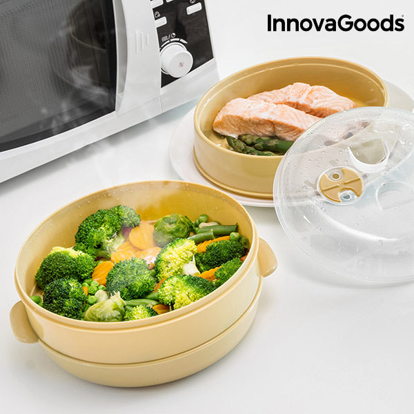 InnovaGoods Doppel Dampfgarer für die Mikrowelle