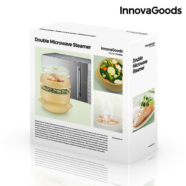 InnovaGoods Doppel Dampfgarer für die Mikrowelle