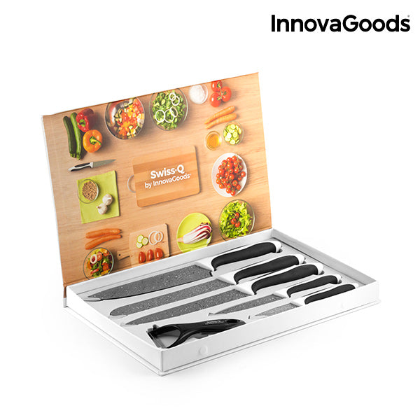 InnovaGoods Swiss·Q Stone Stein- und Schälmesserset (6-teilig)