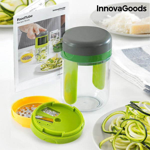 InnovaGoods Spiral-Gemüsereibe und -schneider mit dem Kitchen Foodies Rezeptbuch