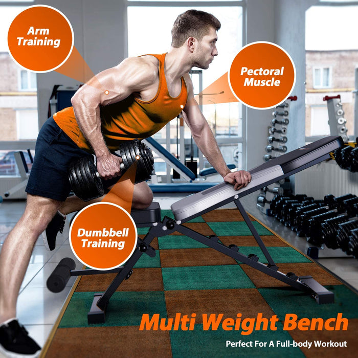 Verstellbare Hantelbank Klappbar Heimtraining Fitness Trainingsbank Schrägbank Negativbank Flachbank Bankdrücken Multifunktion Übung